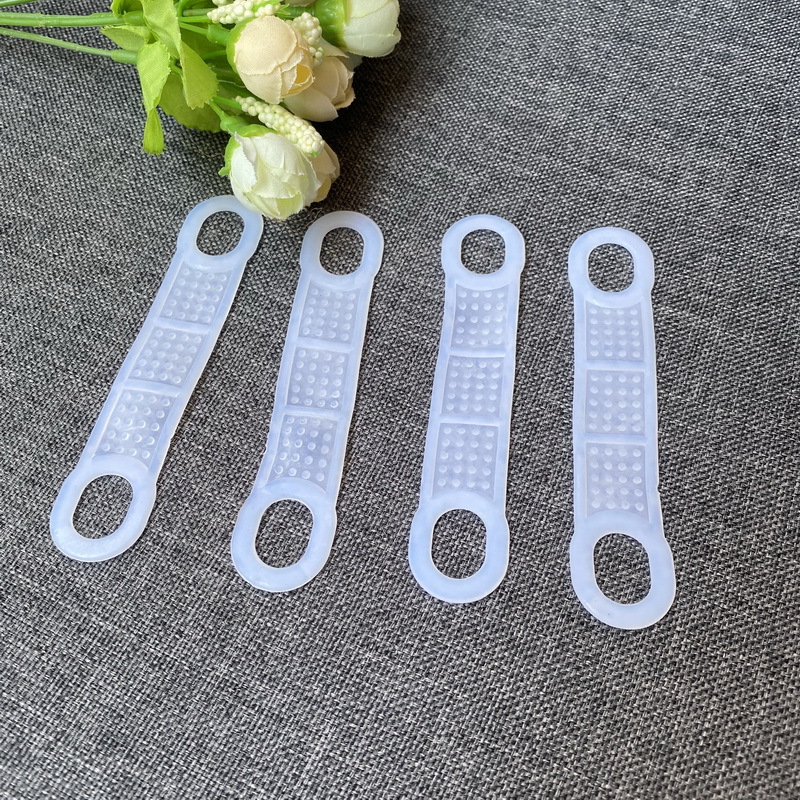 Factory Direct clothes hanger special large silicone double hole anti-slip strip high transparent double hole silicone anti-slip cover non-slip leather