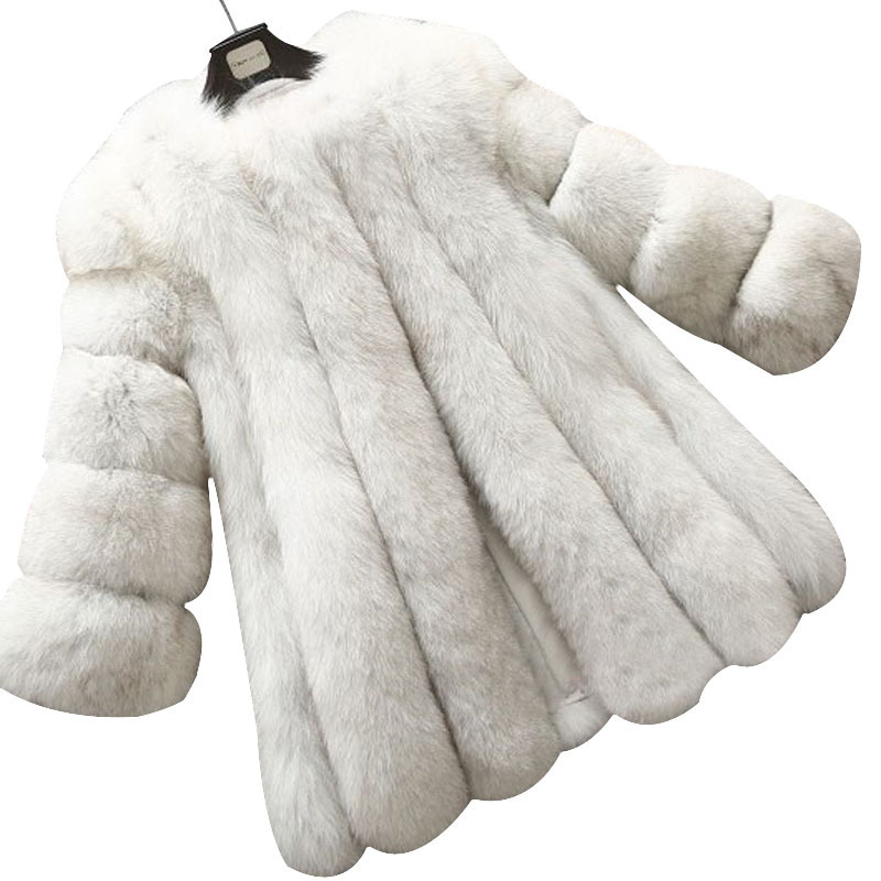 Wholesale European and American imitation fur coat women's new autumn and winter fox fur mid-length artificial fur fur coat