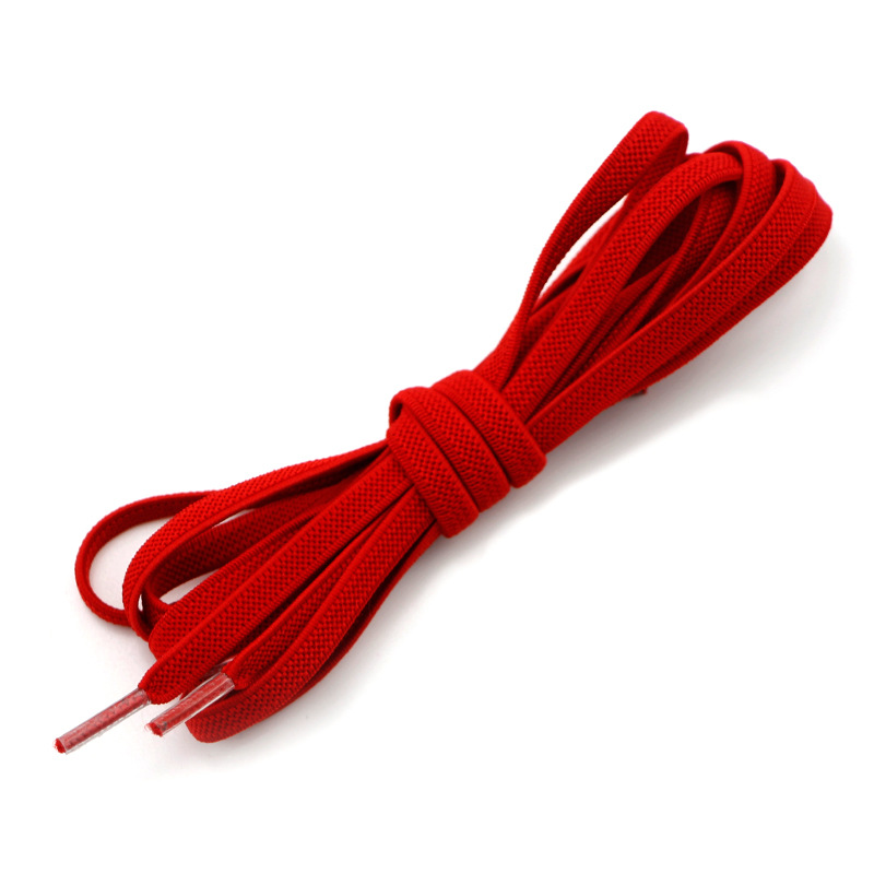 Wholesale 0.6cm flat elastic band elastic children's shoes with boys and girls shoelaces color lazy shoelaces spot supply