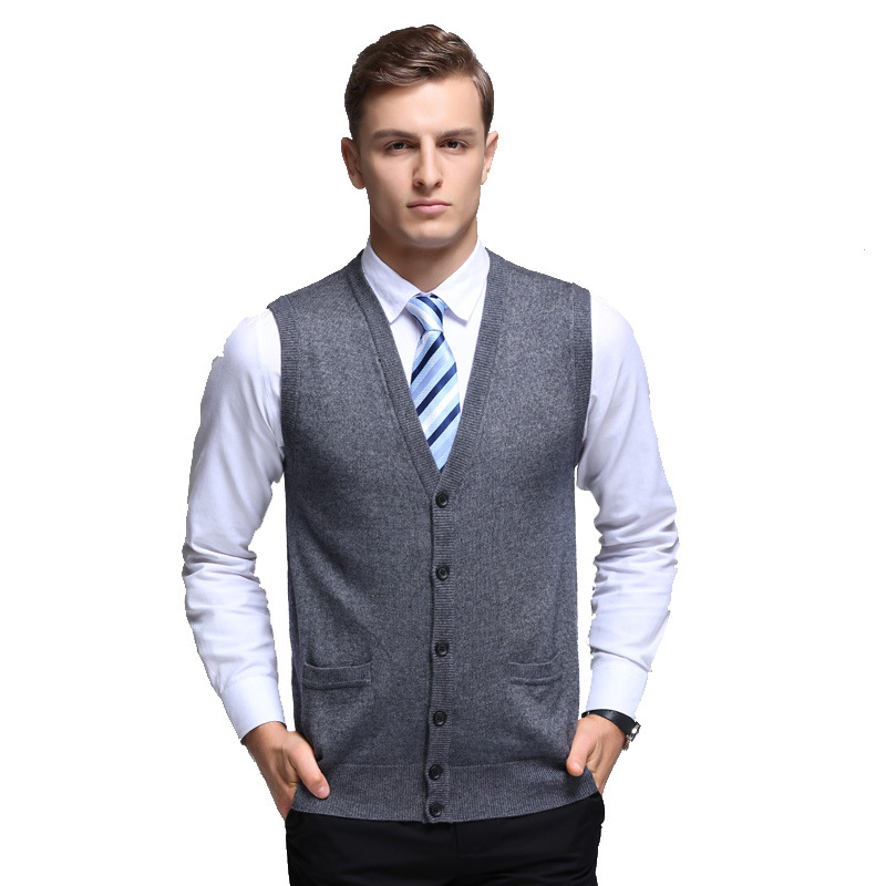 Men's Knitted Cardigan Korean Style Youth Fashion Sleeveless Men's Cardigan Vest Coat Casual Trendy Sweater for Men