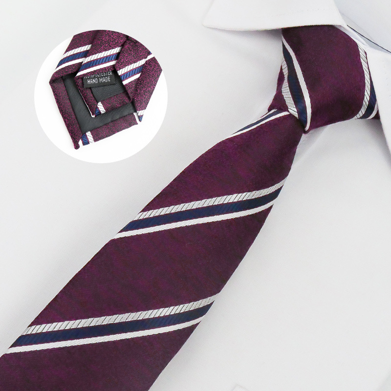 Factory direct striped tie wine Red men's formal business party men's bridegroom wedding hand tie wholesale