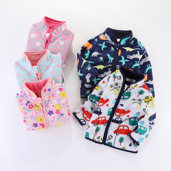 20 factory direct children's clothing spring and autumn girls polar fleece boys thick coat vests 2-8 years old factory wholesale