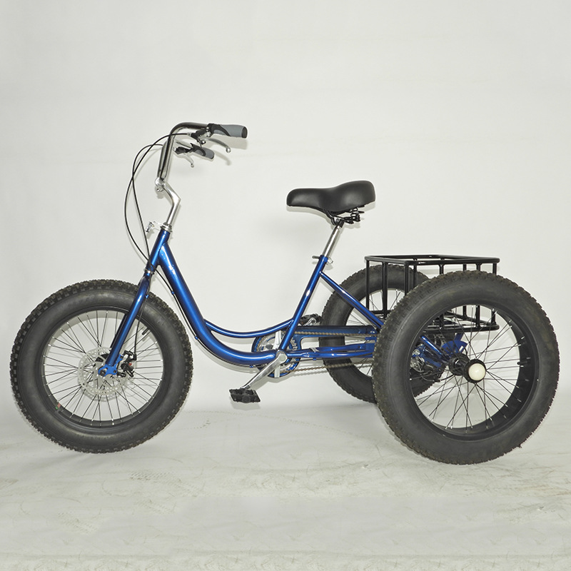 Pedal tricycle human fat tire 4.0 variable speed tricycle snow tricycle rickshaw wholesale