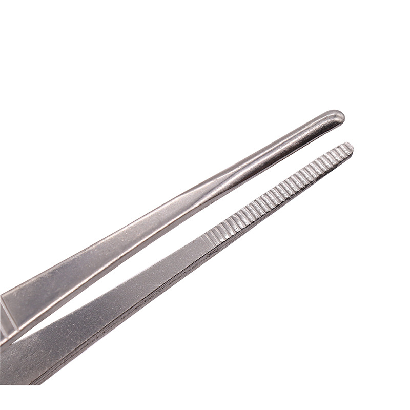 Round head thickened Anti-iodophor dressing tweezers 125-300mm refined stainless steel round art tweezers landscaping clip