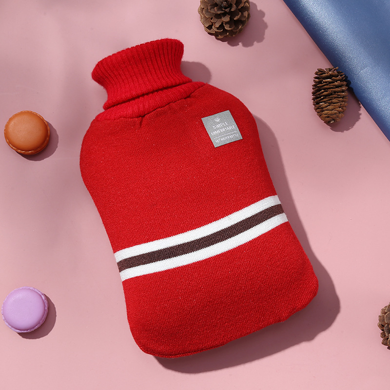 Knitted striped hot water bag cover. Simple and stylish, super elastic, skin-friendly and soft_voghion.com