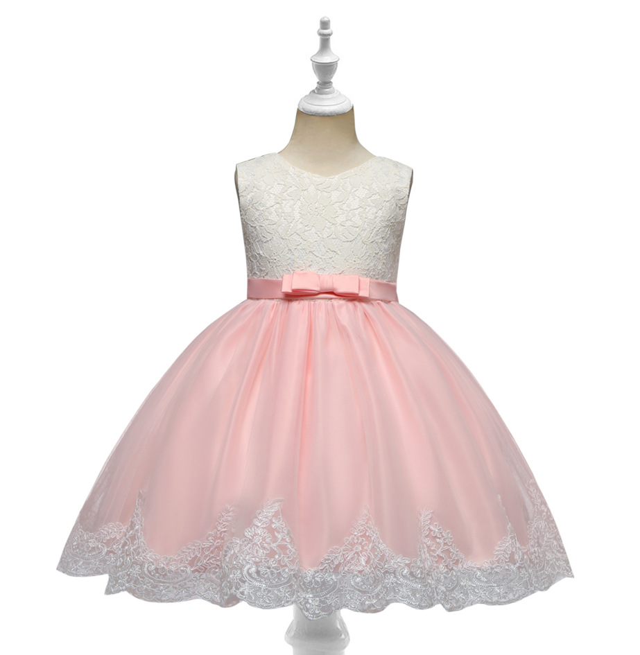 [Explosions] Factory direct selling Amazon hot girls dress lace baby princess dress bow flower skirt