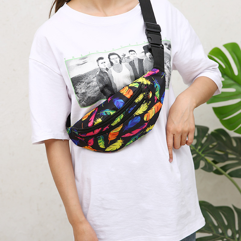 Men's Waist Bag Sports Running Waist Bag Women's Nylon Wear-Resistant Crossbody Chest Bag Mountaineering Cycling Mobile Phone Bag Cashier Bag