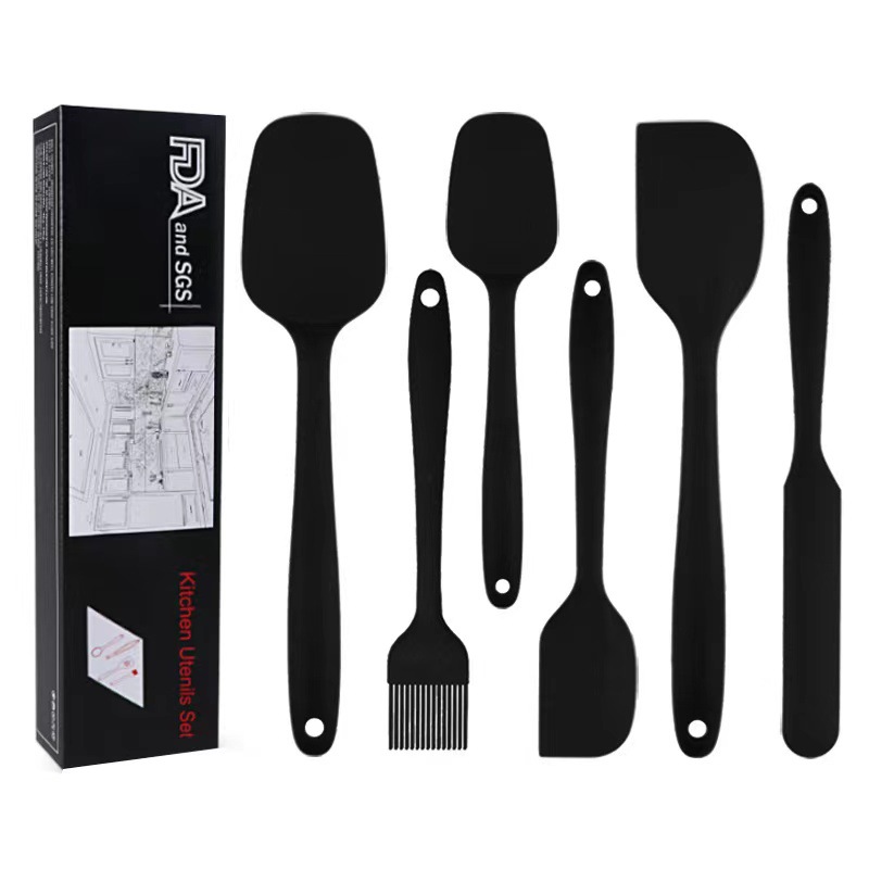 Kitchen baking room cream Spatula Silicone 6-piece baking scraper silicone brush baking suit small scraper
