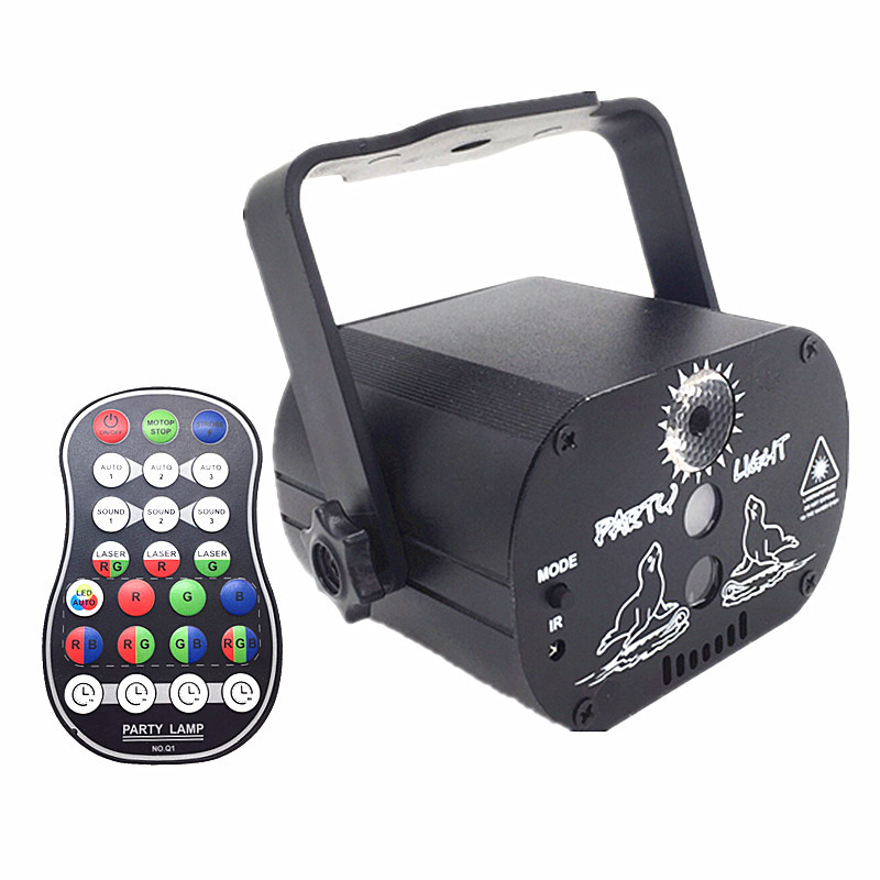 Cross-border mini laser light USB voice-controlled starry sky projection lamp KTV bar stage lamp party atmosphere lamp flash lamp