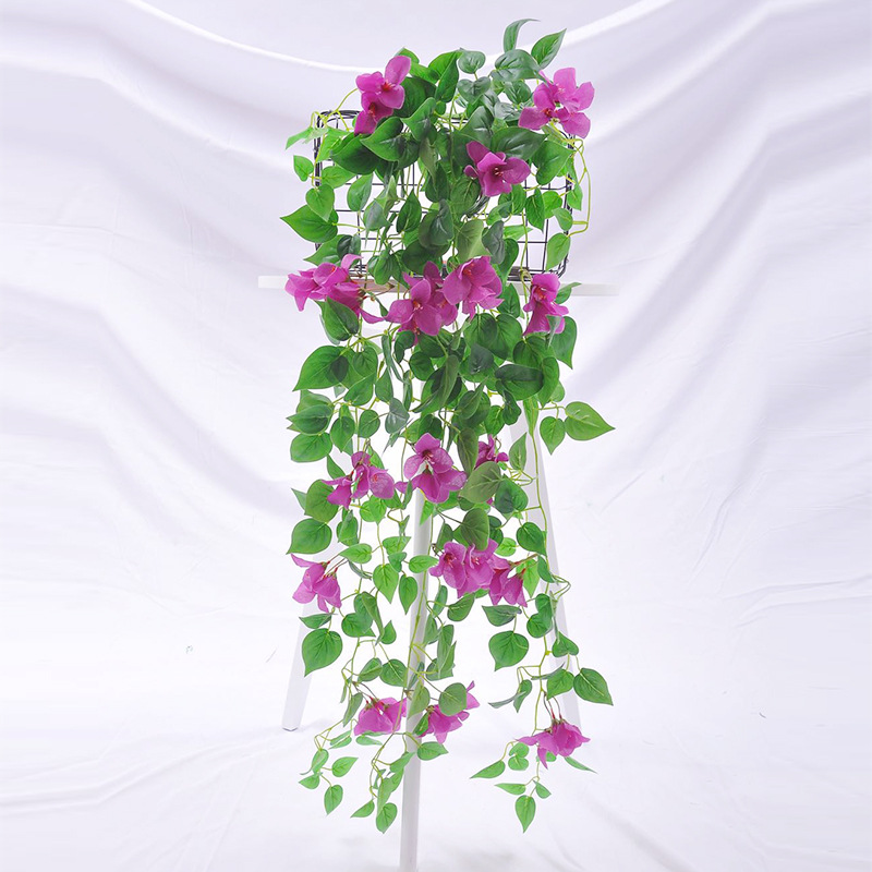 Artificial triangle plum artificial flower wall hanging wall living room plastic Vine artificial plant hanging basket wedding hanging wall hanging