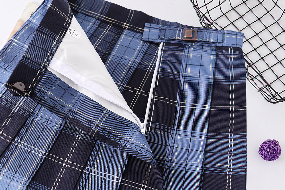 Japanese College High Waist Plaid Oka & Pear Tiange Skirt JK Uniform Skirt Skirt Pleated Skirt School Uniform