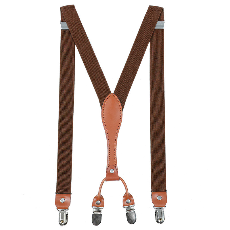 Adult 4 Clip Suspenders Multicolor Optional Unisex Strap Clip Strong Clip Men's Strap Striped Wave Dot