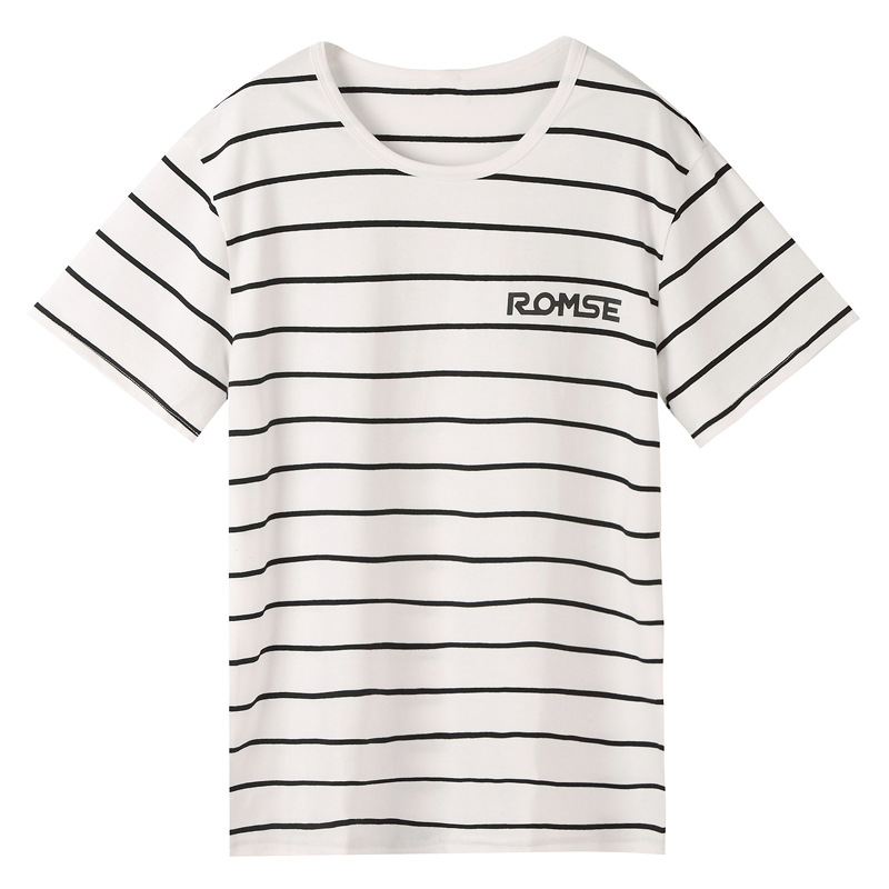 Factory wholesale 2024 new striped Korean version of the children's summer trendy fashion family suit