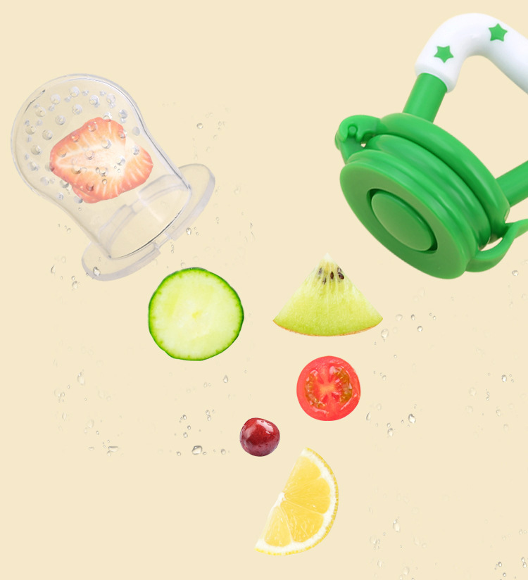 Cross-border in stock fruit and vegetable music fruit food supplement silicone bite music star bite fruit and vegetable bag bite music