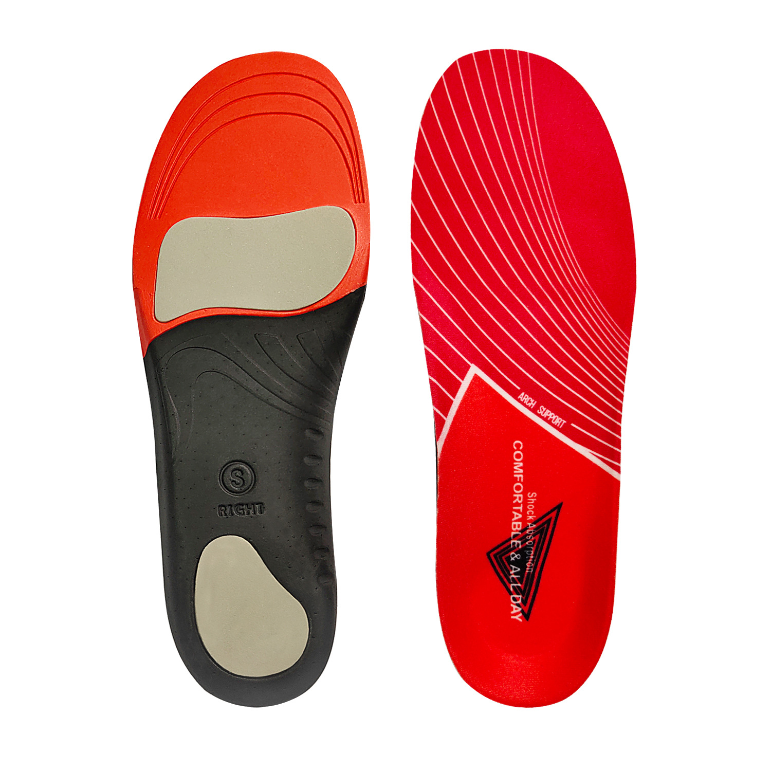 Arch support flat foot inner eight-word external orthopedic correction men and women sports shock absorption breathable children adult insole