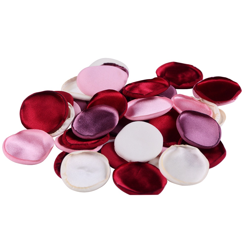 4cm Silk Rose Burned Edge Petal Wedding Luminous Cream Scattered Flower Piece Party Decoration DIY Gift