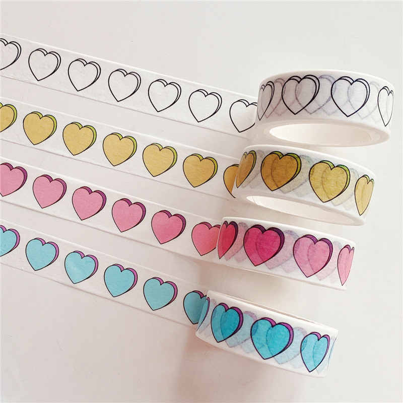 [5 m] Han Feng and Paper Tape Love Cake Hand Account Sticker Sealing Sticker Simple Black and White Series Stationery