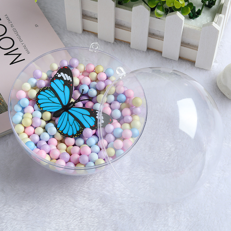 4-20cm high transparent plastic round ball eternal flower hanging ball PS Christmas decoration hanging ball festive decoration hanging ball