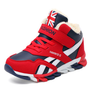 Fall/Winter 2022 new children's blade high-top plus velvet cotton shoes non-slip warm boys comfortable casual sports shoes
