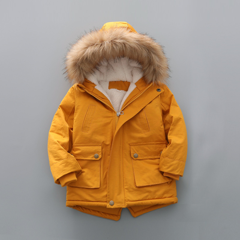 Foreign trade children's clothing plus velvet padded 2022 cotton-padded jacket winter New Fashion hooded boys cotton-padded jacket children's cotton-padded jacket