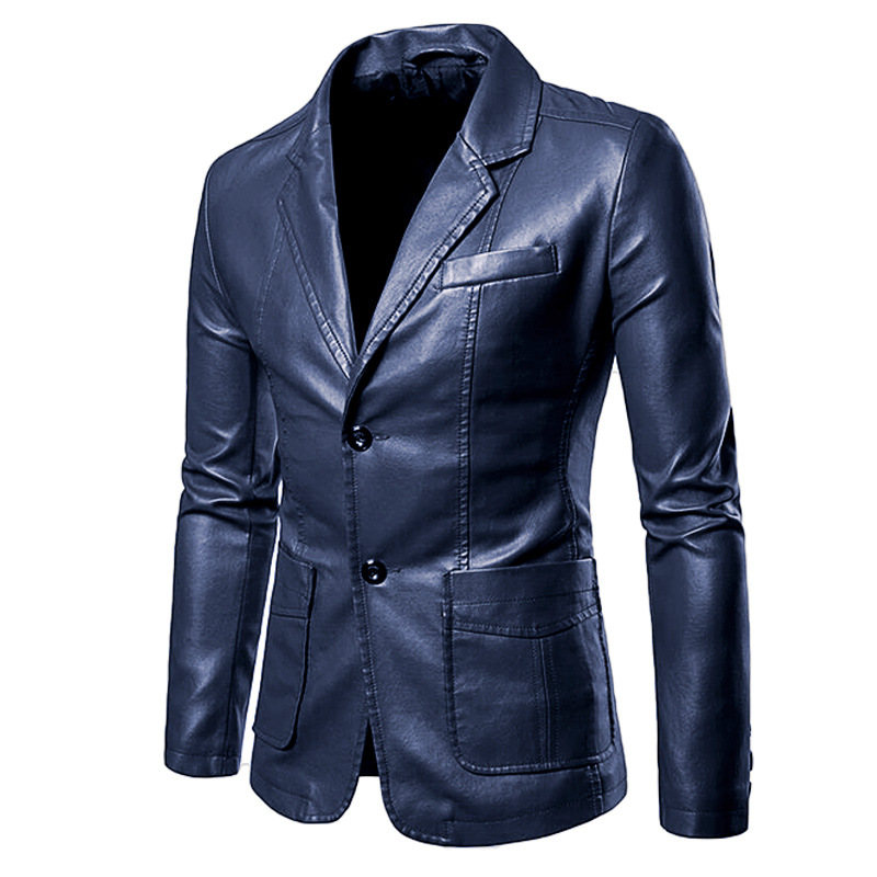 Amazon AliExpress wish Cross-border Foreign Trade Men's Leather Jacket Leather Suit Youth Warm Washed Leather Jacket Coat