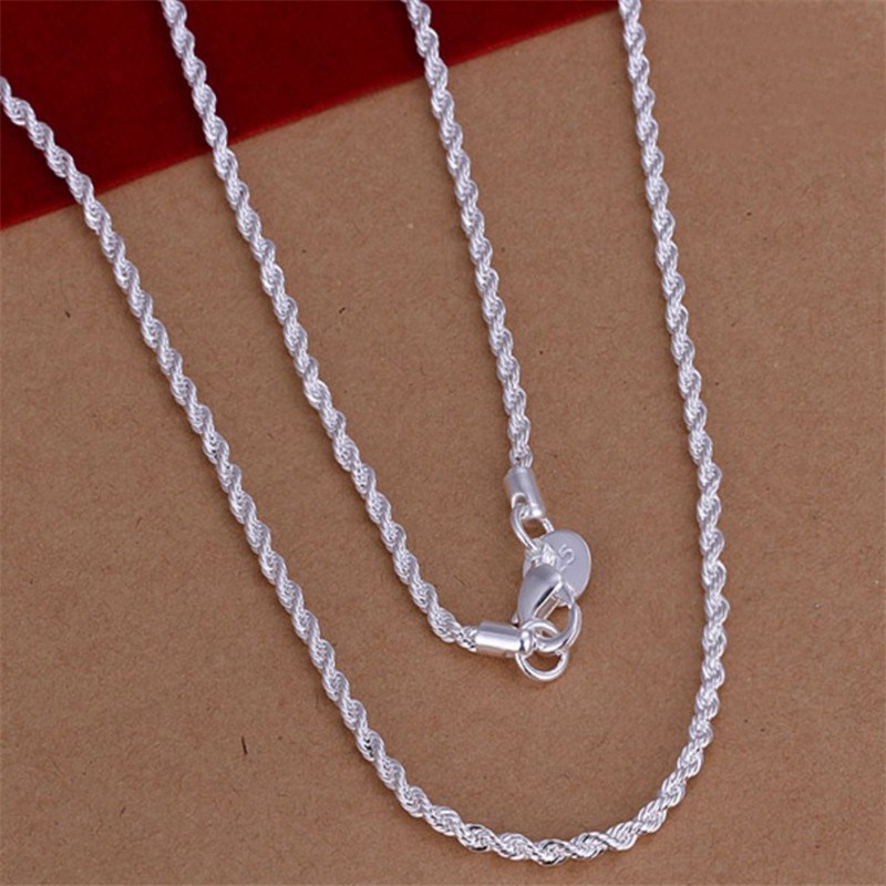 Wei bowl Korean trend personality twist chain fashion silver 3mm flash twisted rope necklace a generation of hair