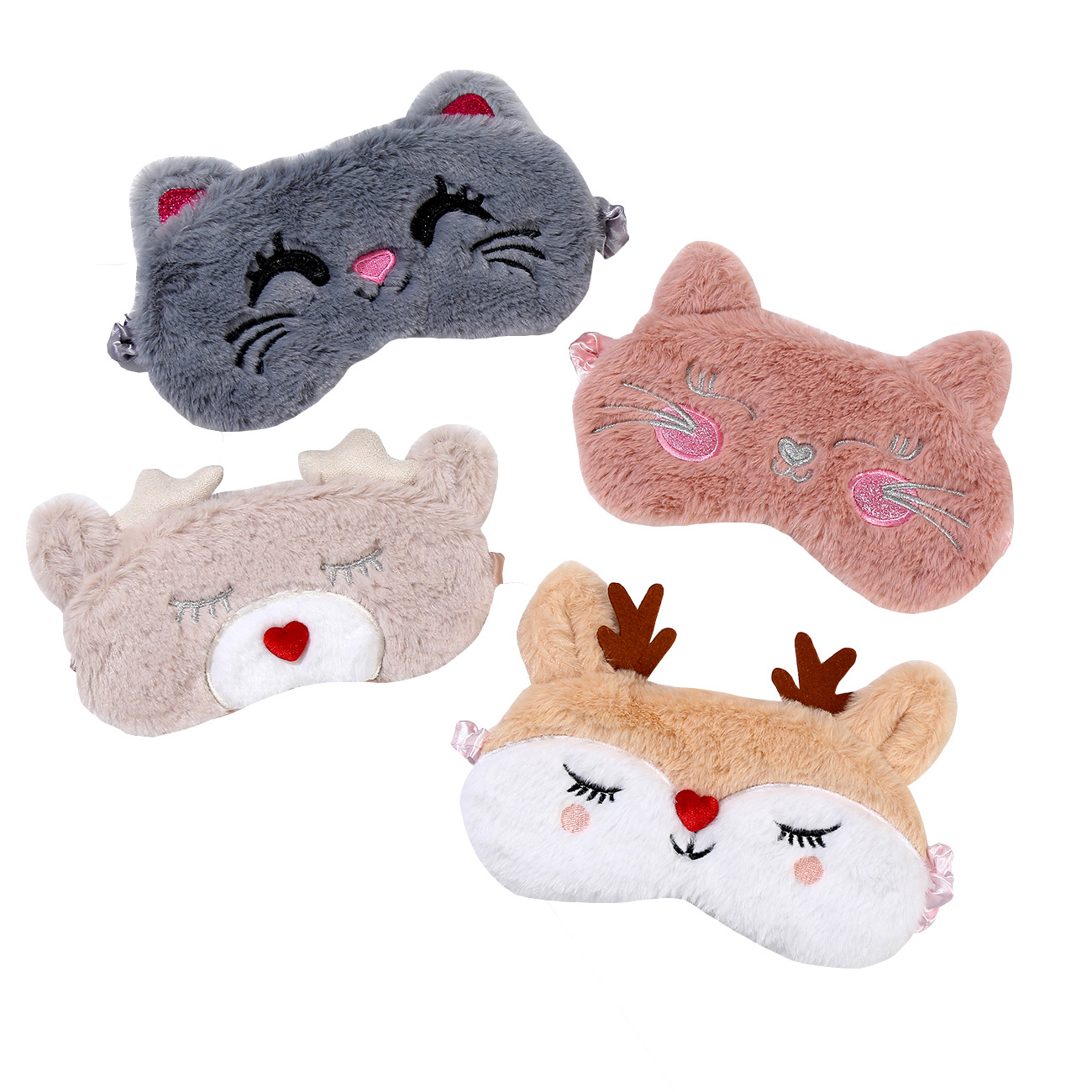 Amazon foreign trade Christmas new sleep eye mask cartoon animal elk shading eye mask wholesale in stock supply