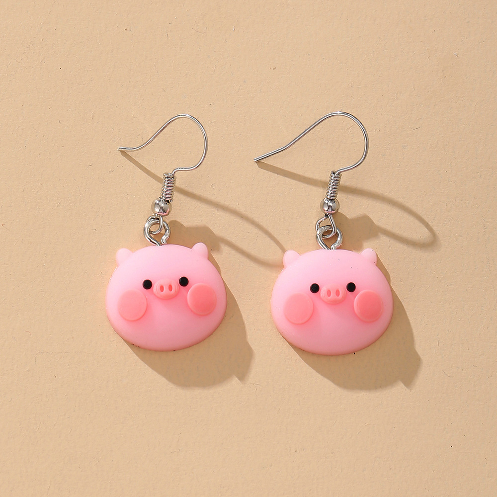 5187601 Han Zhishang new pink and tender pig earrings creative simple cute earrings wholesale