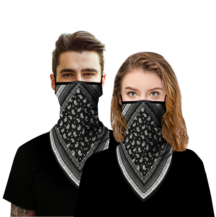 Summer Outdoor Sports ear mask breathable face towel couple's digital printing scarf cover sunscreen face towel customization