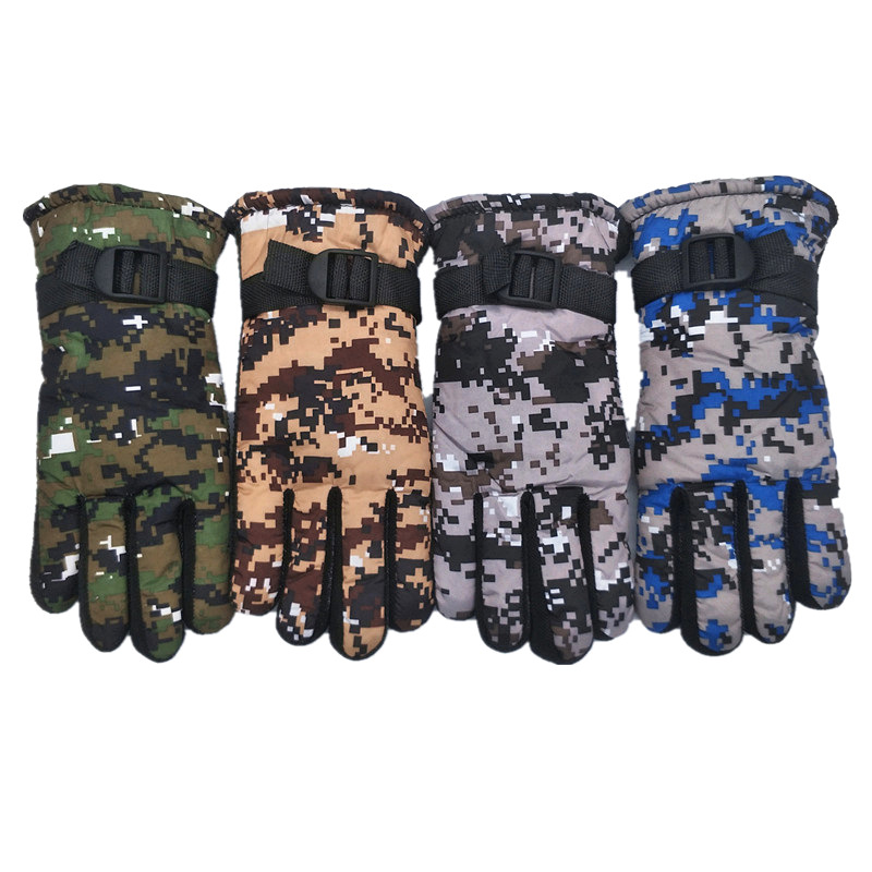 8 to 12 Years Old Middle-aged Children's Gloves Winter Velvet Warm Winter Gloves Fashion Men's and Women's Children's Camouflage Thickened Ski