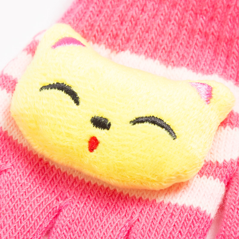1-4 years old children's cartoon plus velvet winter warm knitted gloves children's outdoor sports wool gloves wholesale