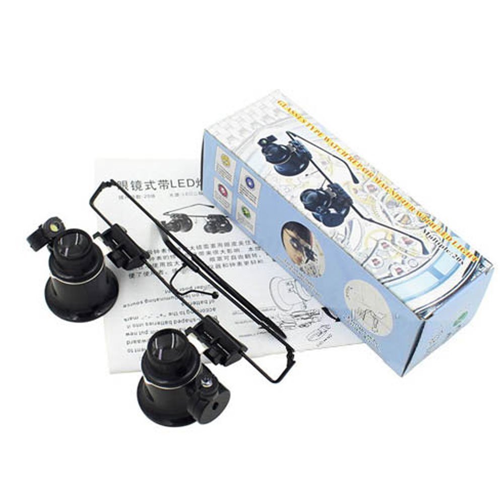 Eye type 20 times LED jewelry identification circuit board equipment mechanical maintenance binocular high-power head magnifying glass