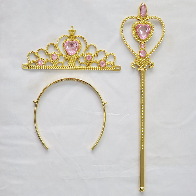 Factory spot direct supply of new ice and snow Crown headwear with gold plating sticky drill craft handmade samples