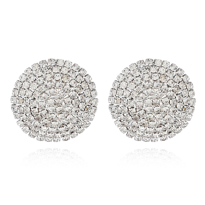 Japanese and Korean jewelry new claw chain full diamond multi-layer circle personality earrings earrings manufacturers wholesale E672