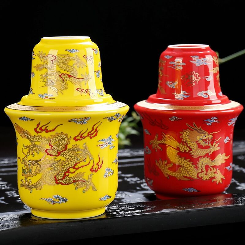 Ceramic Wine Warmer Half Jin White Yellow Wine Hot Drink Hot Warming Wine Set Chinese Household Wine Glass Wine Set Two Liang
