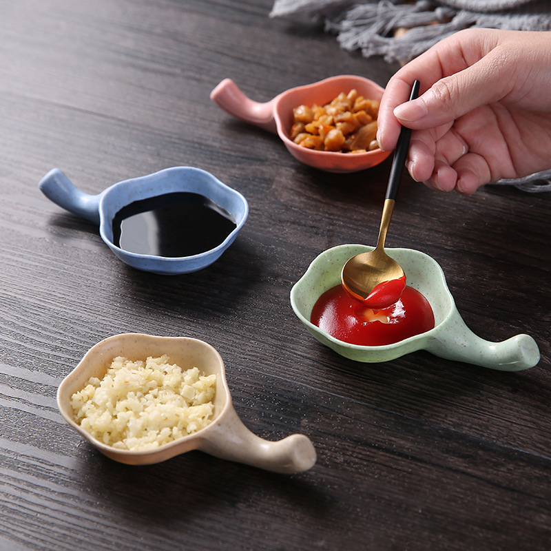 Japanese Style Seasoning Dish Household Dish Sauce Dish Vinegar Dish Sauce Dish Tableware Dish Handle Small Dish Dip Dish