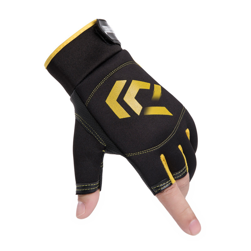 Outdoor fishing gloves, windproof and waterproof, spring and autumn, three-finger gloves, summer outside half-finger gloves