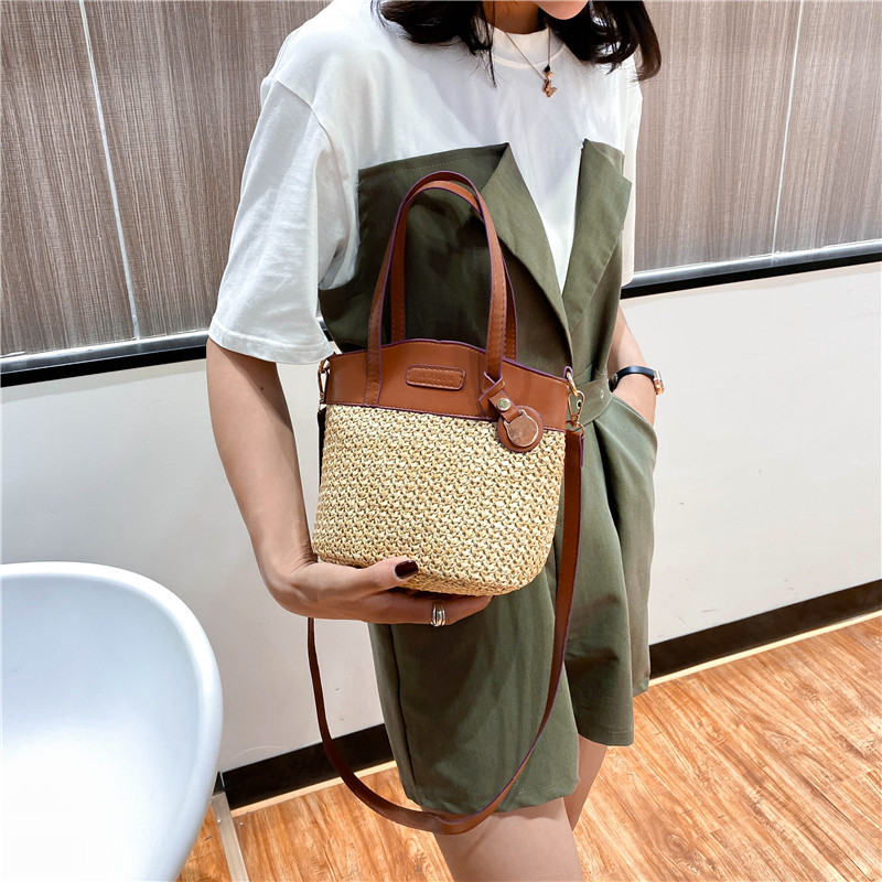 New small bag for women 2024 new trendy autumn Korean version versatile crossbody shoulder handbag bucket bag pp woven