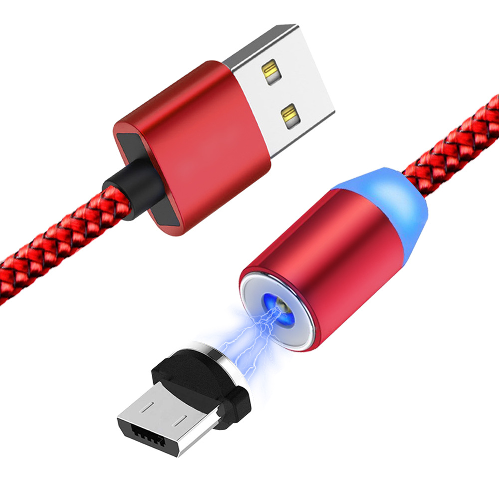 Magnetic suction data line three-in-one 360-degree blind magnetic suction round magnetic charging line for Android fruit typec