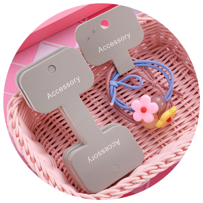 Single price belt hanging hole hair ring rubber band packaging paper card hair accessories paper card hair ring label note hair rope tag wholesale