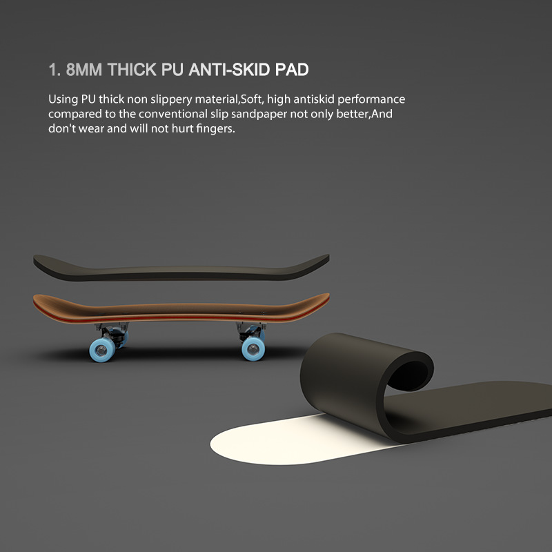 Factory direct professional five-layer Maple finger skateboard bearing wheel alloy swingable bracket PU anti-slip pad