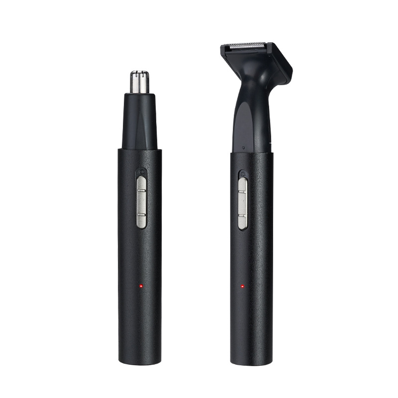 New metal body electric nose hair device suit rechargeable two-in-one sideburns knife shape trimming nose hair trimming