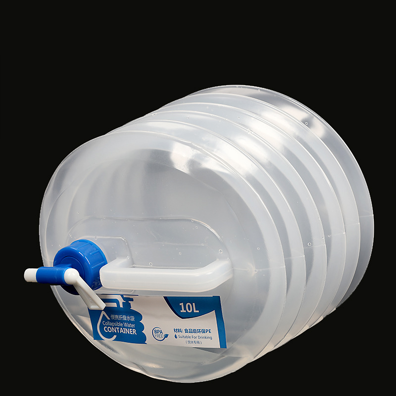 Outdoor portable water storage bucket 10L 15L folding bucket water bag travel picnic water intake container food grade PE