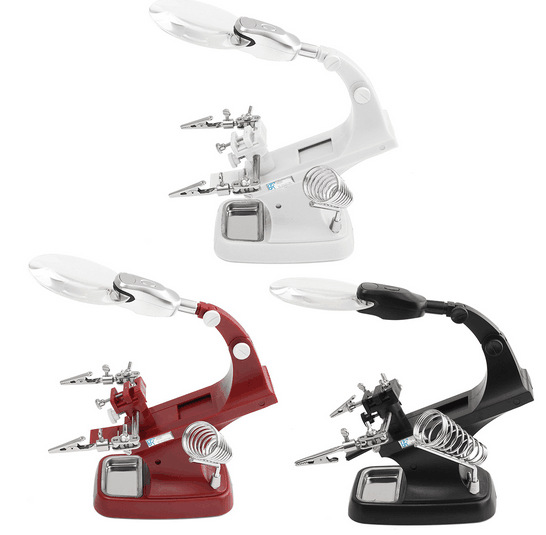 High-definition high-power desktop magnifying glass with LED lights for the elderly reading table repair motherboard repair electronic welding Workbench