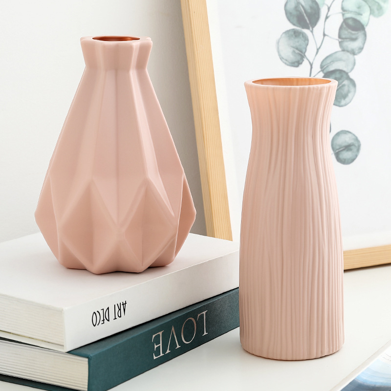 艺术塑料花瓶创意北欧风莫兰迪客厅摆件插花水培简约花瓶批发