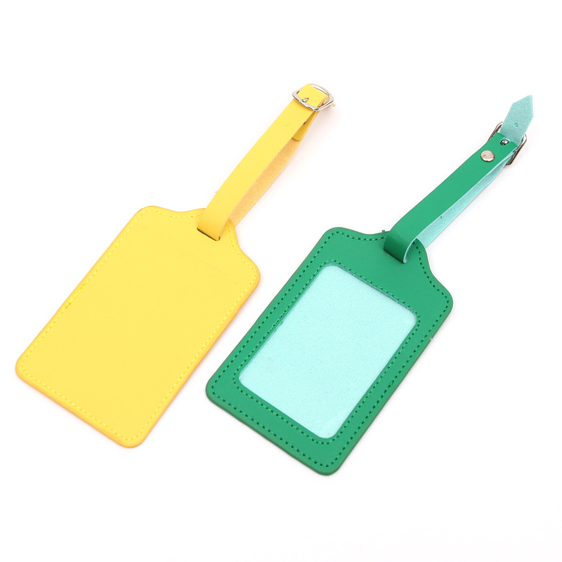 Color consignment luggage tag tag personalized fashion leather boarding tag aircraft tag logo printing