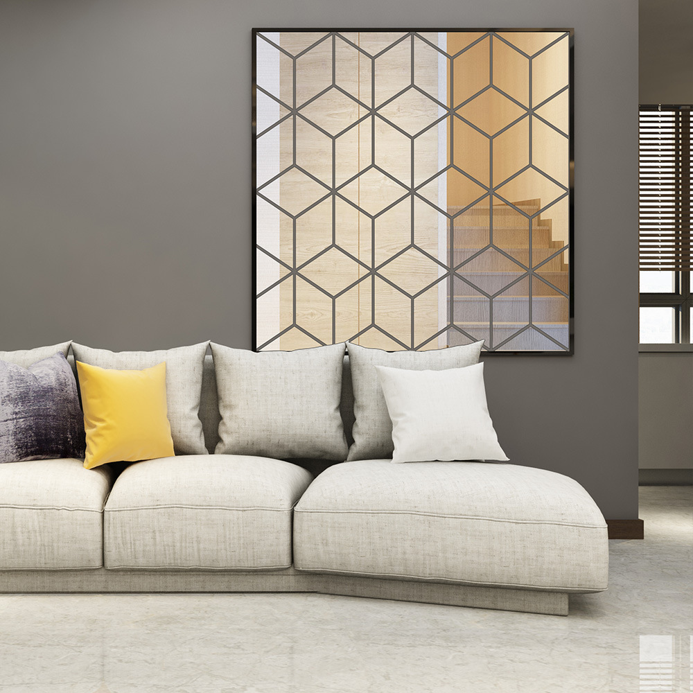 Mirror wall stickers new cube mosaic background wall mirror wall stickers cross-border hot sale
