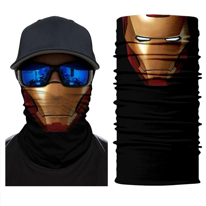 3D print clown skull Magic Turban riding fishing black python camouflage face mask men's and women's mask