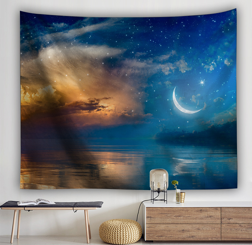 Custom cross-border fantasy universe Star Galaxy constellation home bedroom room wall decoration background cloth tapestry