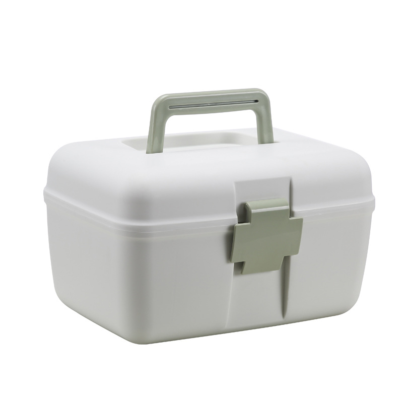 Nordic Portable Double-Layer Sealed Medicine Box Portable Household First Aid Medicine Box Large Capacity Storage Box